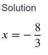 Please solve 6 - 3x = 14