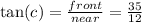 \tan(c)  =  \frac{front}{near}  =  \frac{35}{12}