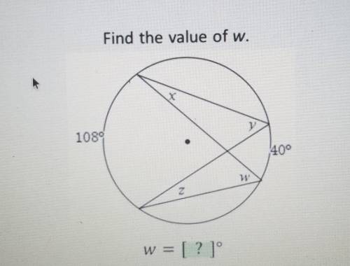 Find the value of w. Y 1 1080 400 Z w = [ ? 1°​