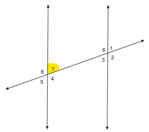 SELECT ALL of the Angles that are supplementary to Angle 7
**NO LINKS**