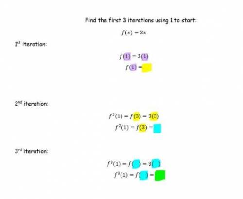 Find the first 3 iterations using 1 to start.*Picture of the Problem Below*