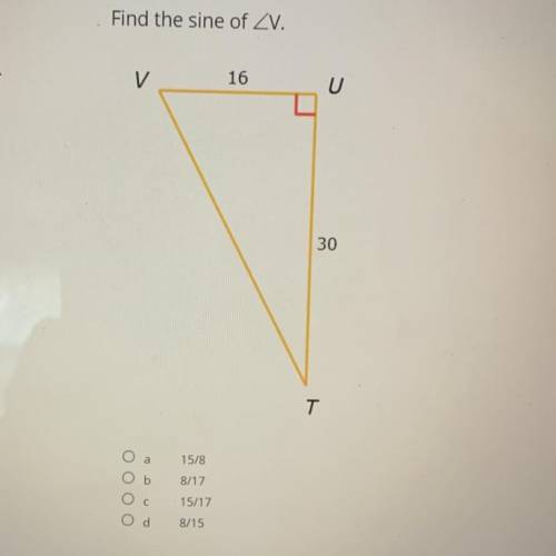 Find the sine of angle V.