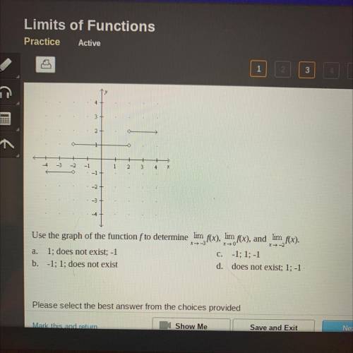 Use the graph of the function f to determine