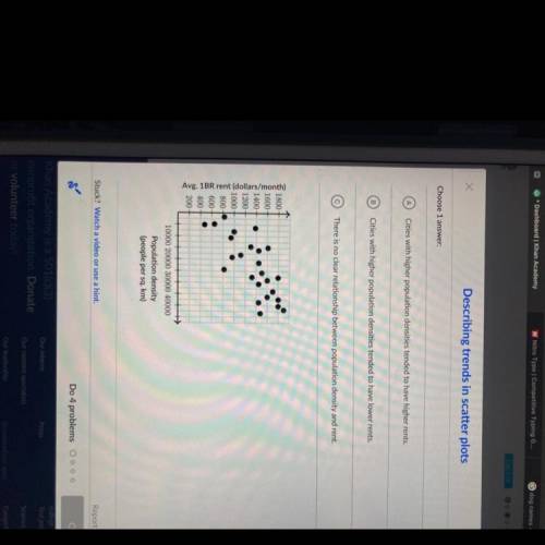 HELP HELP HELP!!

Describing trends in scatter plots
The graph below shows the relationship betwee