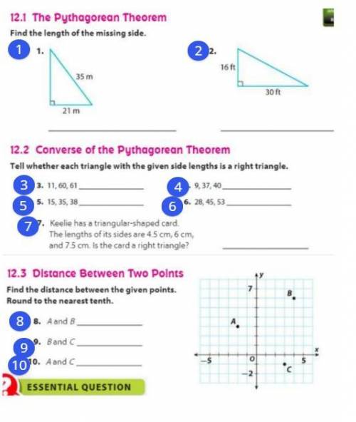 Please help me with this Pythagorean theorem worksheet. I've been staring at it for 20 minutes and