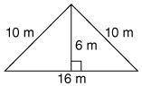 A triangular prism has a height of 9 meters and a triangular base with the following dimensions. Wh