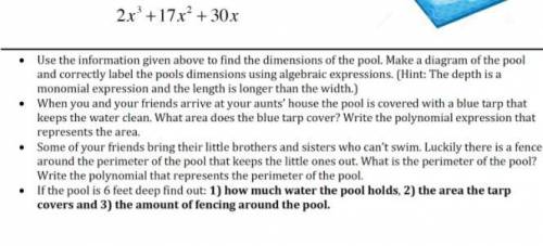 2x^3+17x^2+30x

When if get your factored answer you need to find the depth, width, and length of
