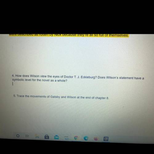 I need help on number 4 The Great Gatsby