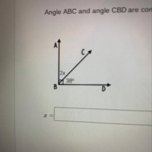 Angle ABC and angle CBD are complementary. What is the value of x?