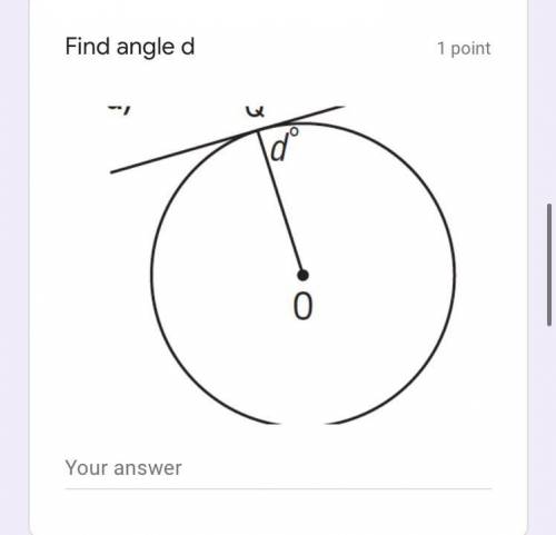 Find the angle of d please