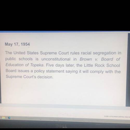 What is Little Rock School Boards response to Brown vs Board of Education decision when it was firs