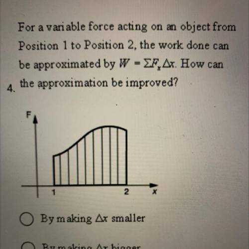 URGENT HELP PLS

For a variable force acting on an object from
Position 1 to Position 2, the work