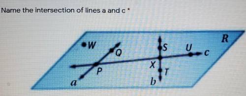 Name the intersection of lines a and c​