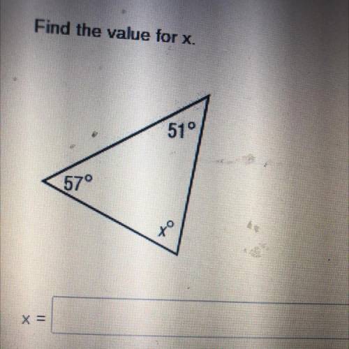 PLEASE HELP!
Find the x value.