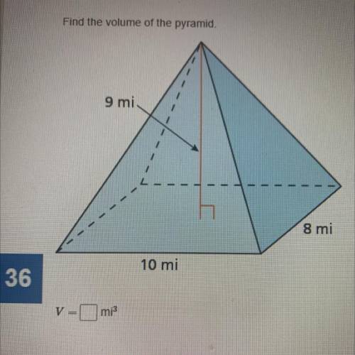 Find the volume of the pyramid. v=