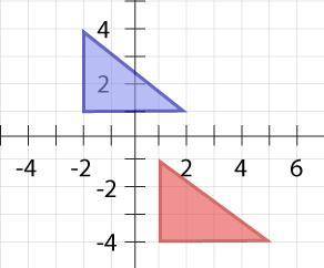 What is the component form of the vector that translates the top triangle to the bottom triangle?