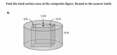 What is the surface area of the composite figure? Round to the nearest tenth.