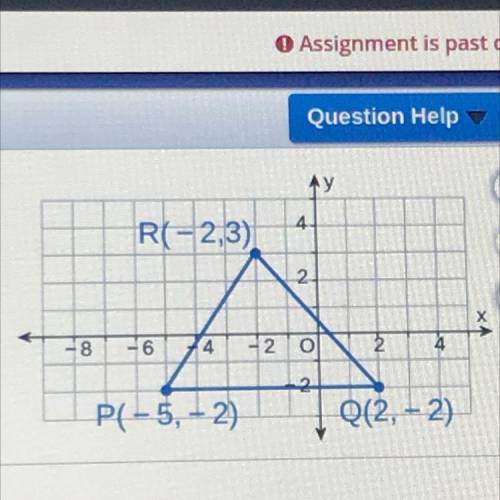 Ay

8. Find the perimeter of triangle PRO.
4
R1-2,3)
2
9. Determine whether the triangle is equila