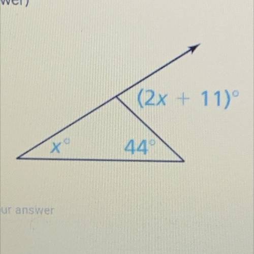 HELP NOW PLS EXTRA POINTS!!

Find the measure of the exterior angle. (Only put a number value for