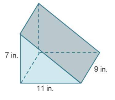 The formula for volume of a prism is V = Bh.

The variable B stands for the: _____.
In this prism,