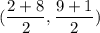 \displaystyle (\frac{2+8}{2},\frac{9+1}{2})