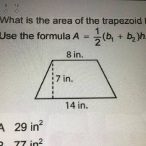 What is the area of the trapezoid below
