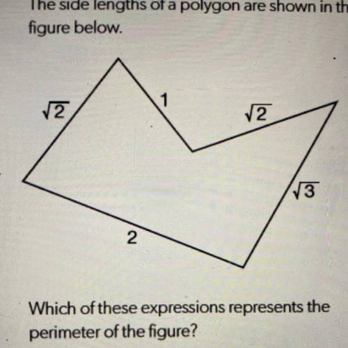 HELP NOW!!

The side lengths of a polygon are shown in the
figure below.
(In the image)
Which of t