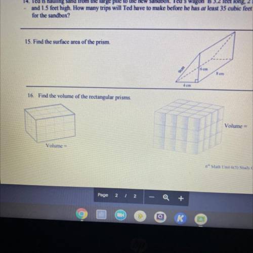 Find the volume of the rectangular prism￼