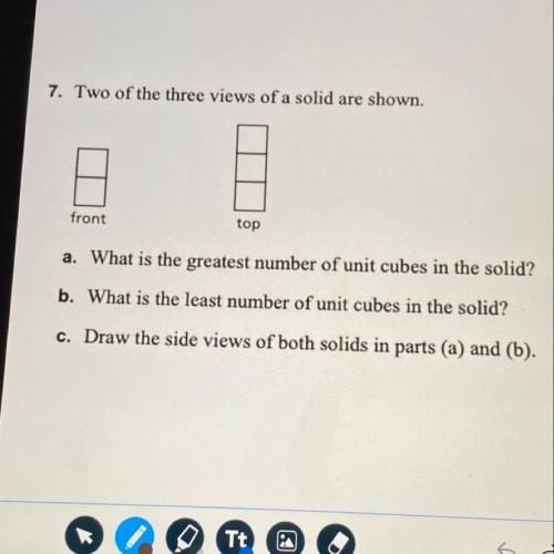 Two of the three views of a solid are shown. 
answer this as quick as you can