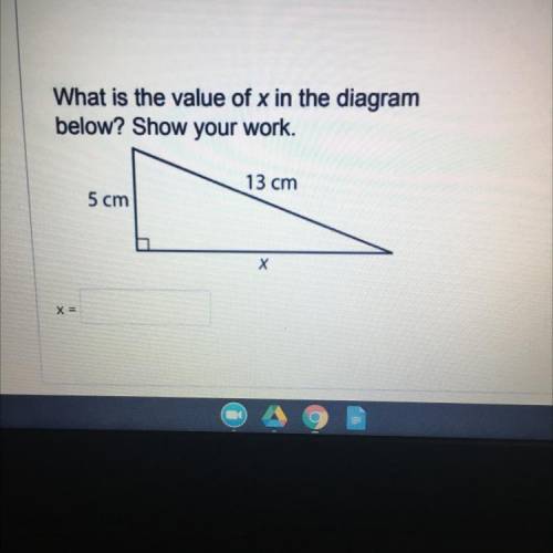 What is the value of x in the diagram below??