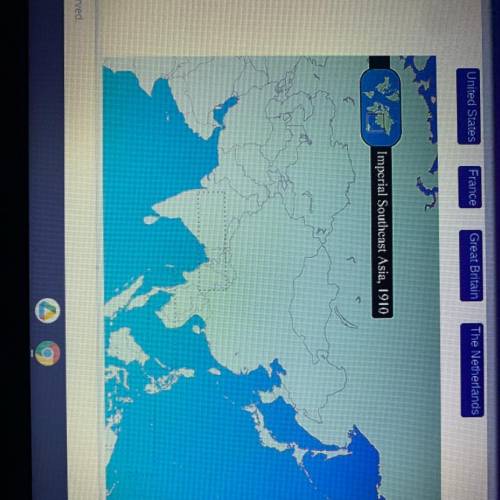 Drag and label to the correct location on the map.
Match the Western nations to their colonies.