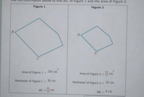A pair of similar figures is given below. (Note: the figures are not drawn to scale.) The sides BC