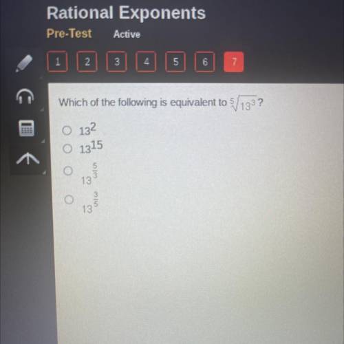 Which of the following is equivalent to ^5sqrt13^3