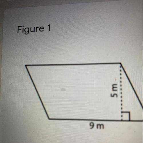 Look at the parallelogram pictured in Figure 1. What is the area of the
parallelogram?