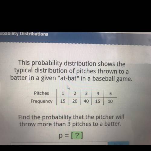 PLS PLS HELP!!

This probability distribution shows the
typical distribution of pitches thrown to