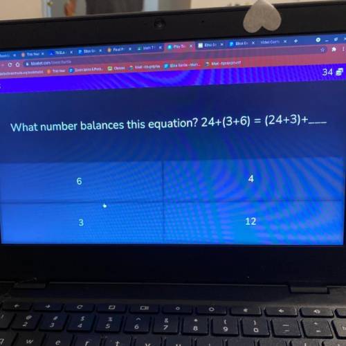 What number balances this equation? 24+(3+6) = (24+3)+_
