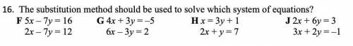 The substitute method should be used to solve which system of equations