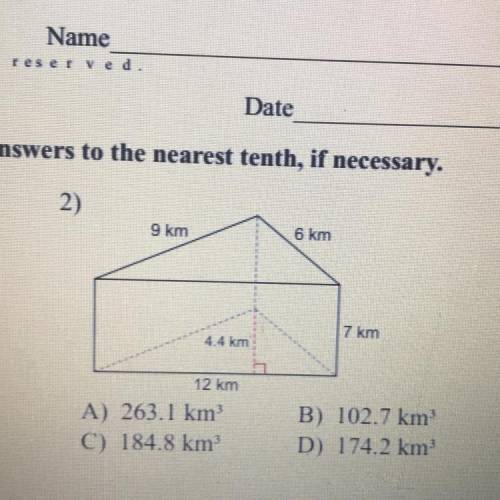 Find the volume of the figure. Royhd to the nearest tenth, if necessary.