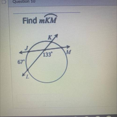 Find the measure of KM in the circle.