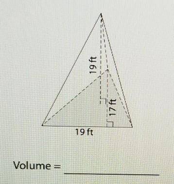 19 ft 17ft 19 ft Volume =​