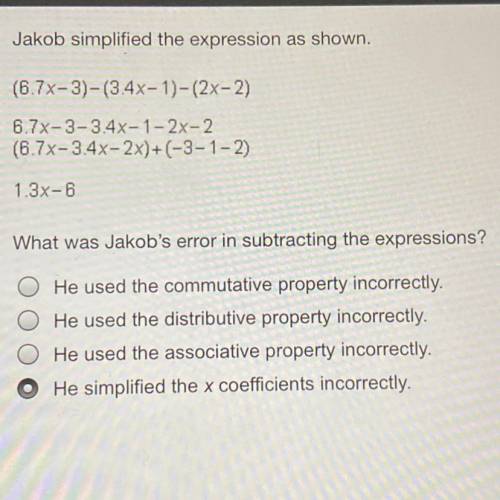 Jakob simplified the expression as shown.
pleas help, thanks!