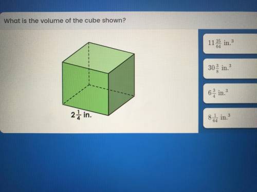 What is the volume of the cube shown