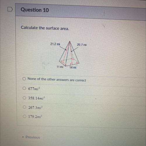 Calculate the surface area 
help plsss