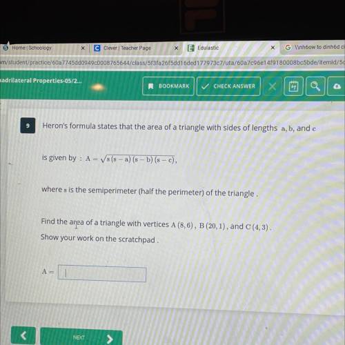 Find the area of the triangle