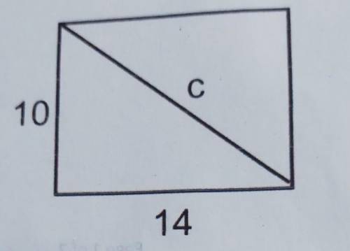 Use the pythagorean theorem to find the value of c.​