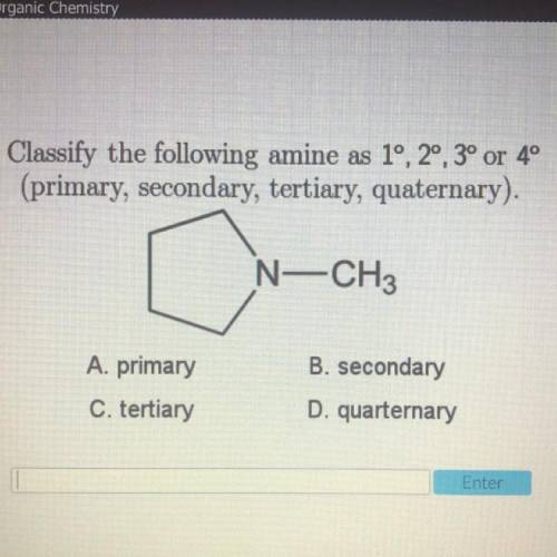 Classify the following amine as 1°, 2°, 3° or 4° (primary, secondary, tertiary, quaternary).