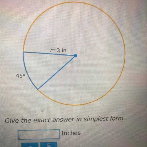The radius of a circle is 3 inches. What is the length of a 45° arc?