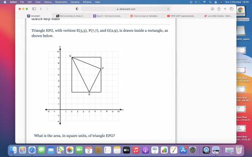 What is the area of triangle EFG? This is Geometry by the way. I accept image attachments as long a