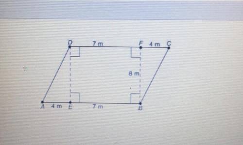 What is the area of this parallelogram?

A. 104 m2
B. 88 m2
C. 56 m2
D. 32 m2
help