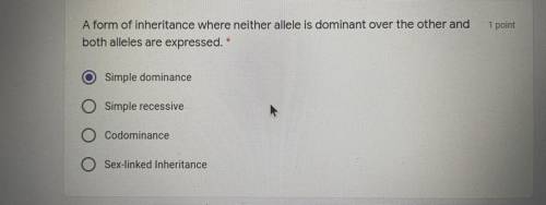 A form of inheritance where neither allele is dominant over the other and

both alleles are expres